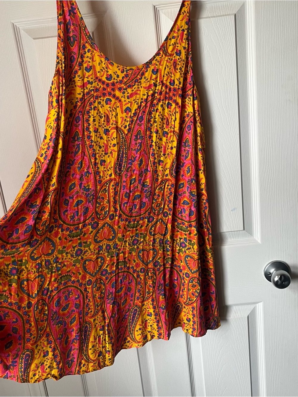 ✨ 3/$15 ✨ ASOS Yellow Dress with Pink & Orange Paisley Print